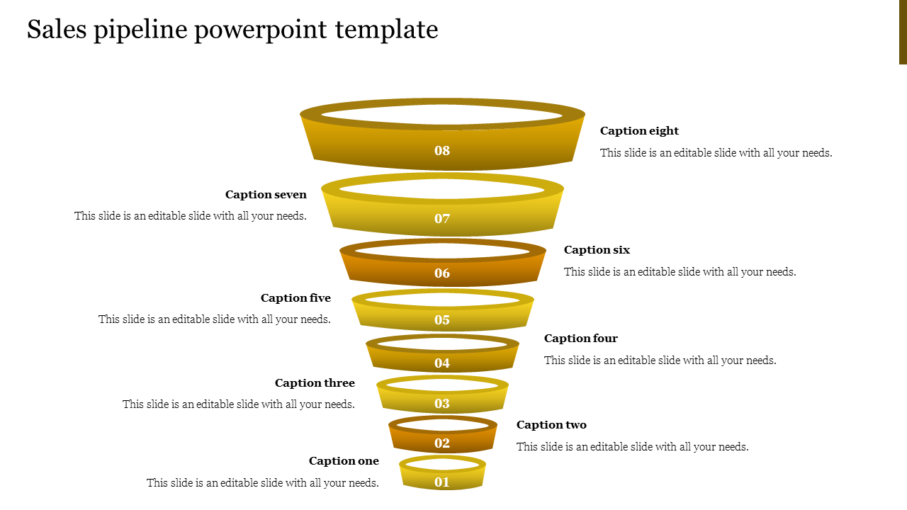 Free - Sales Pipeline PowerPoint Template-Cone Design Presentation